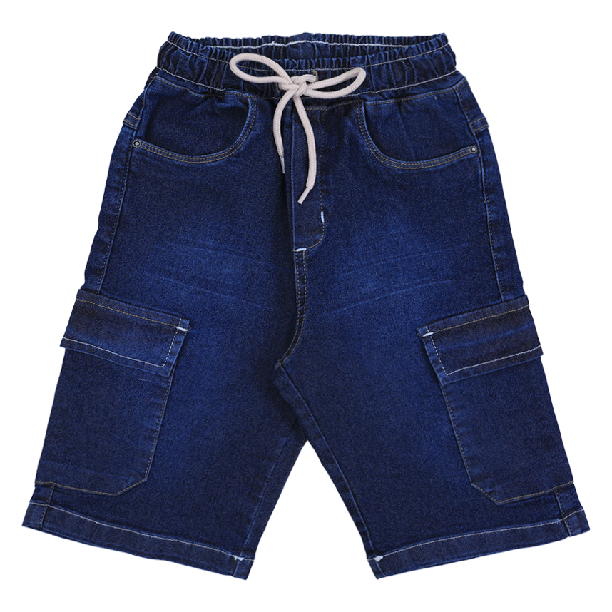 Bermuda Jeans Infantil Perbol Bolso Cargo Com Cordão