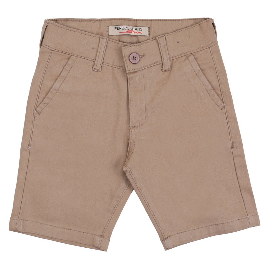 Bermuda Sarja Infantil Perbol Básica Com Passante E Botão