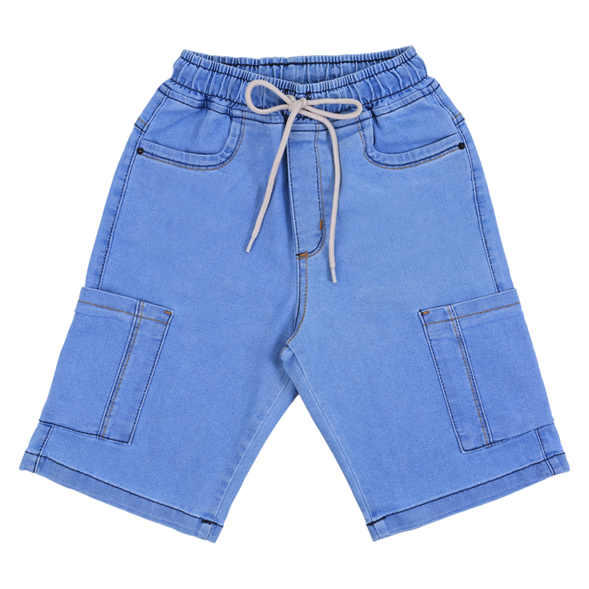 Bermuda Jeans Juvenil Perbol Bolso Cargo E Cordão