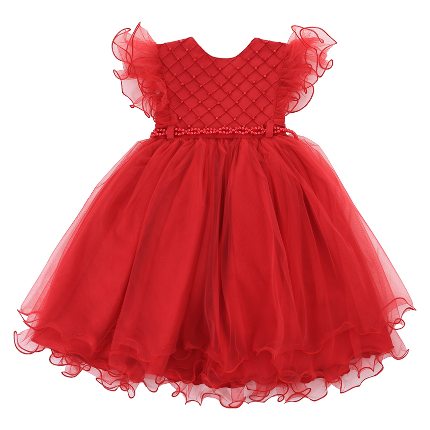 Vestido Infantil Menina Bonita Pala Nervura E Cinto Pérola