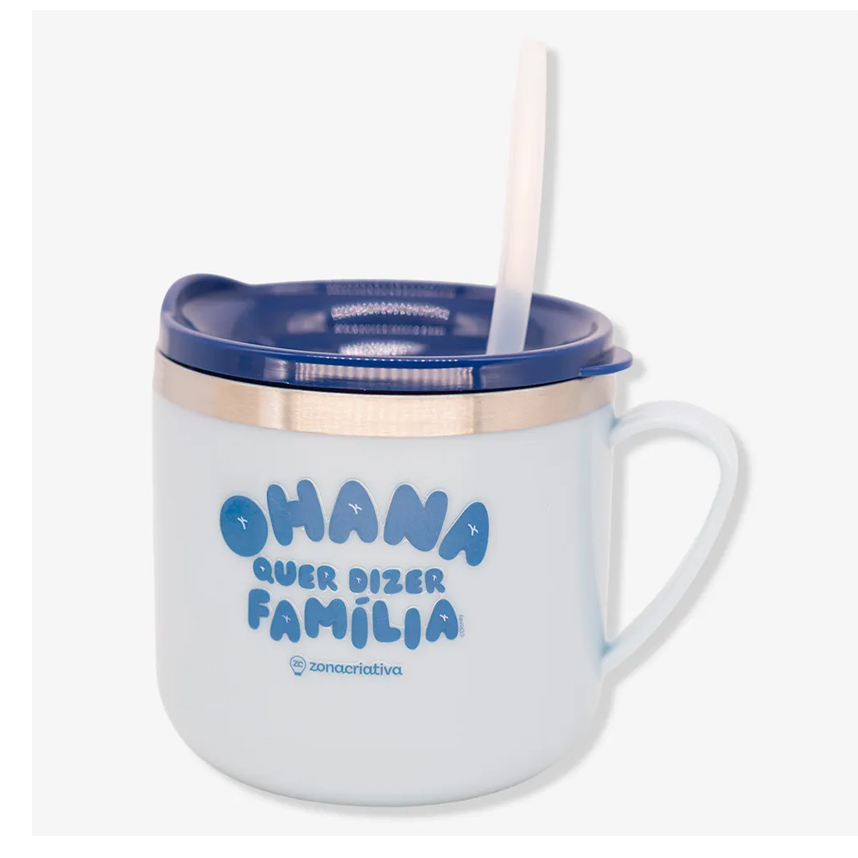 Caneca Flip Infantil Zona Criativa  Stitch Disney 250 ml