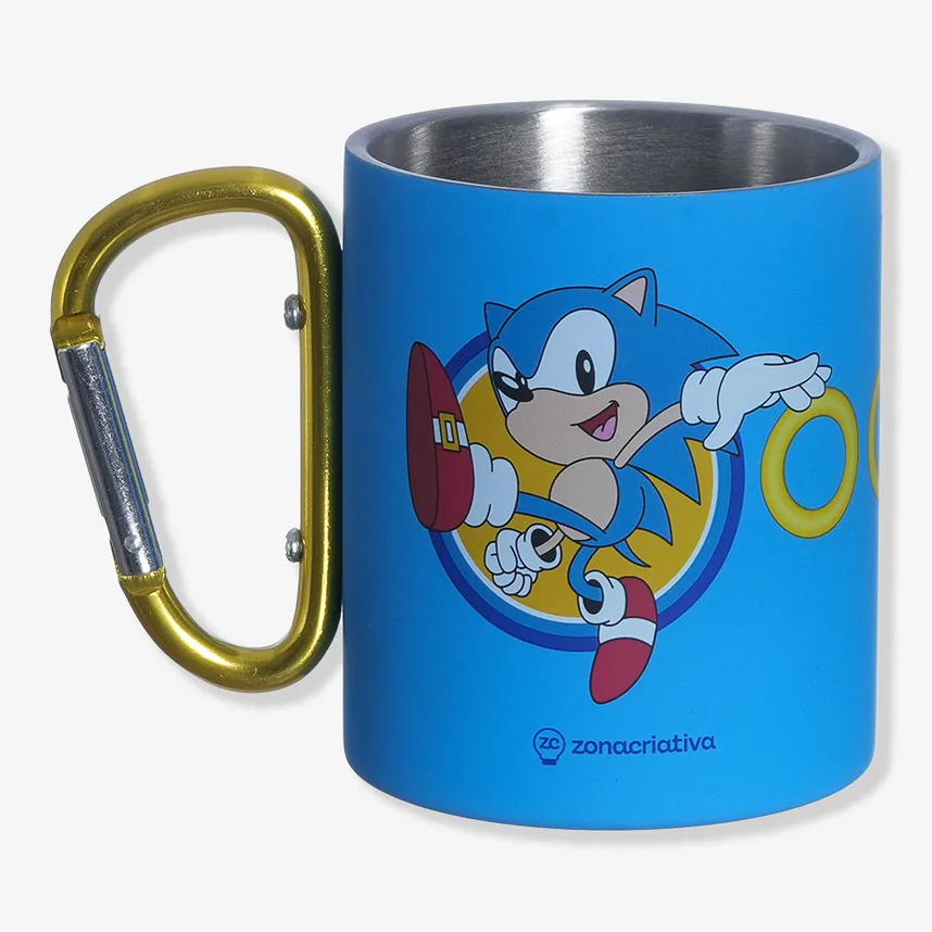 Caneca Mosquetão Infantil Zona Criativa Sonic 300 ml