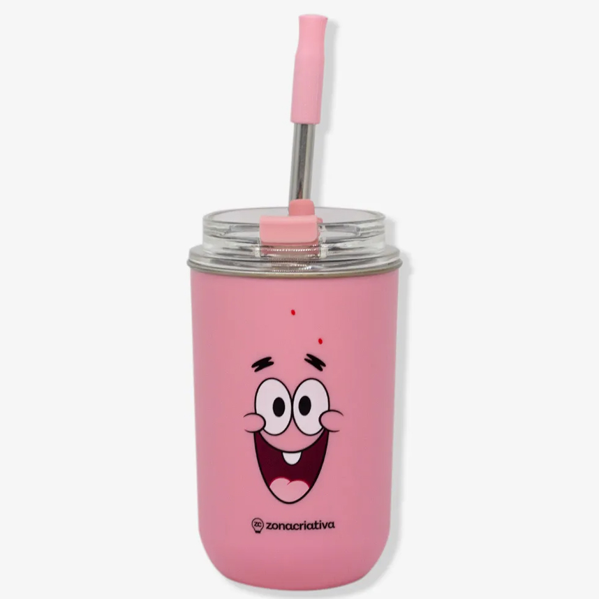 Copo Neo Zona Criativa Neo Com Canudo Patrick Estrela  300 ml