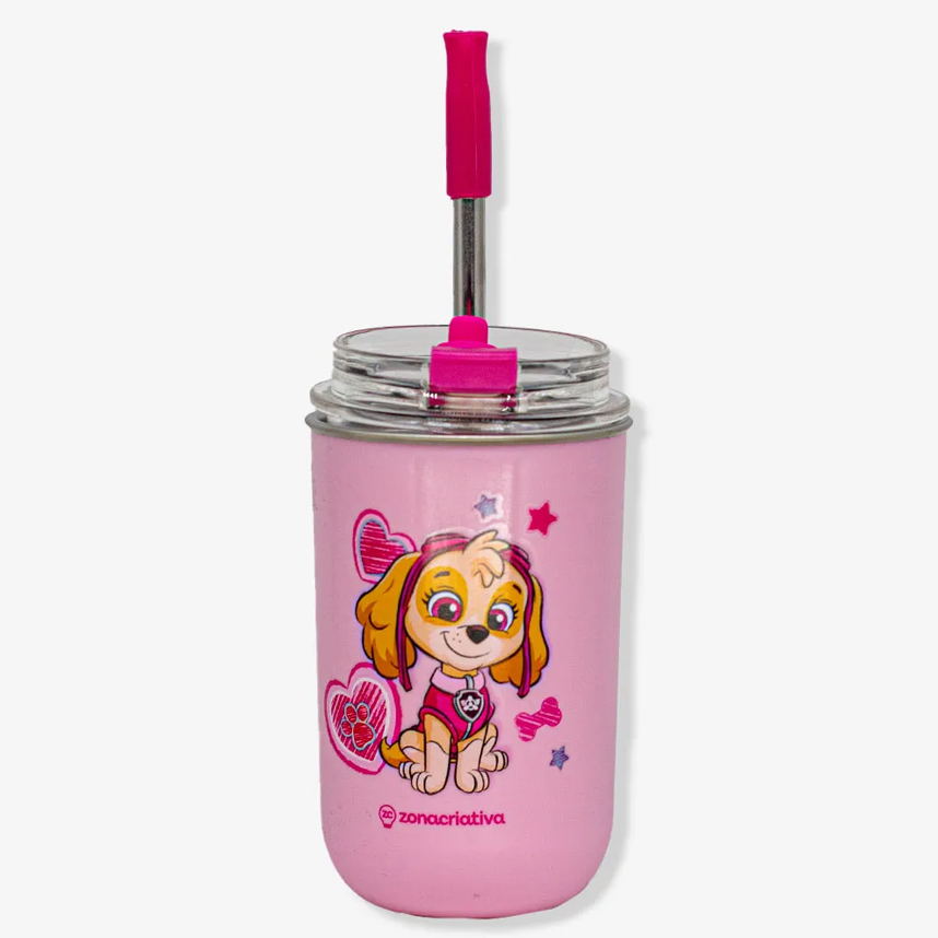 Copo Neo Zona Criativa Com Canudo Skye 300 ml