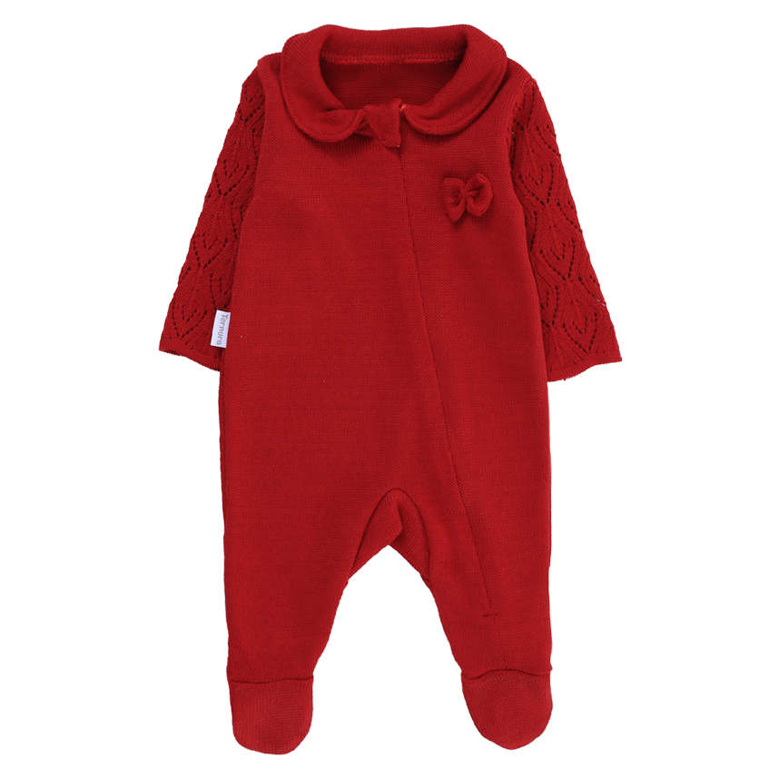 Saída Maternidade Ternura Macacão Zíper E Laço Tricô 2 Peças