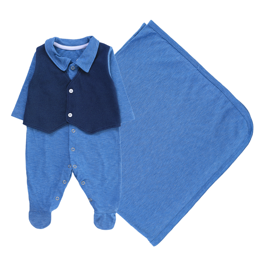 Saída Maternidade Ternura Menino Estampa Colete 2 Peças