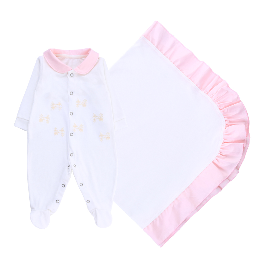 Saída Maternidade Ternura Em Malha Trabalhada 2 Peças