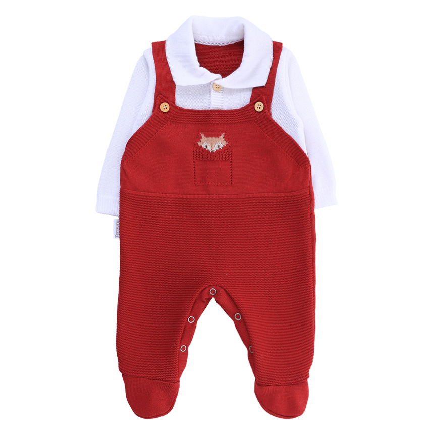 Saída Maternidade Ternura Menino Jardineira Tricô 3 Peças Saída Maternidade Ternura Menino Jardineira Tricô 3 Peças