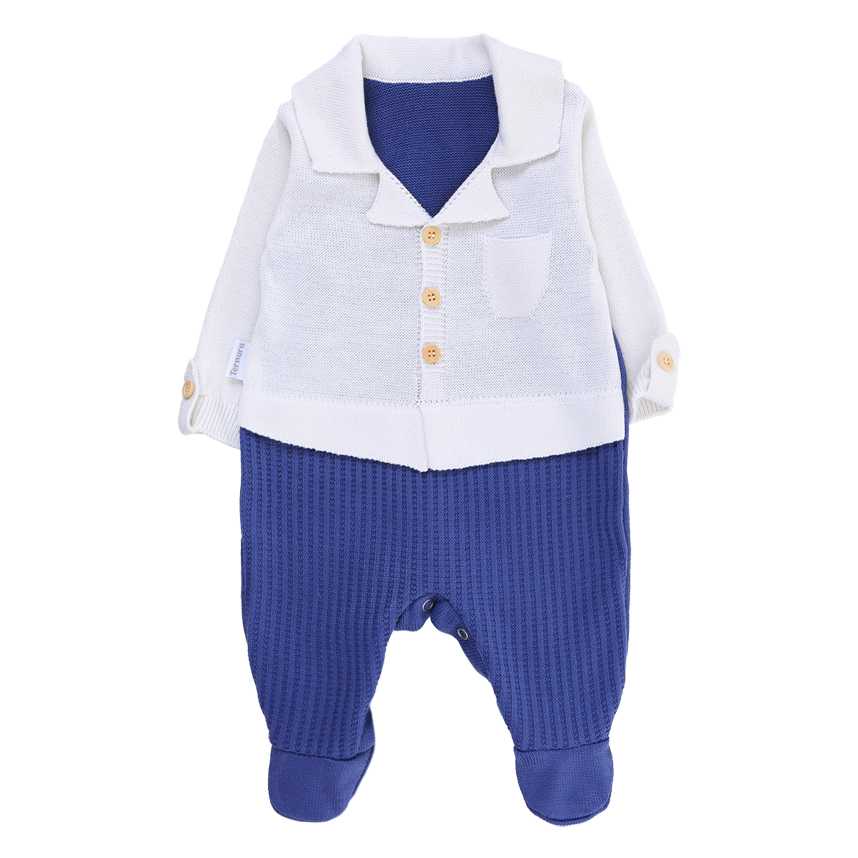 Saída Maternidade Ternura Menino Casaco Tricô 2 Peças