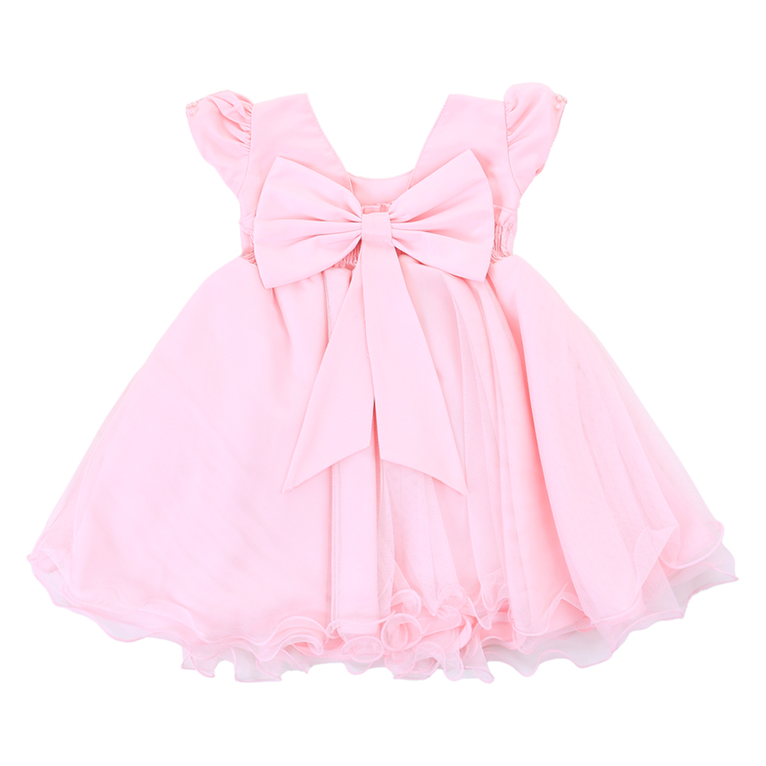 Vestido Bebê Nelu Pala Bordada Cinto Pérola Saia Godê