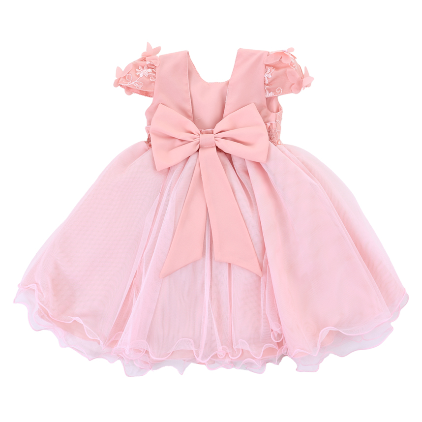 Vestido Infantil Nelu Pala Bordada Cinto Pérola Saia Godê