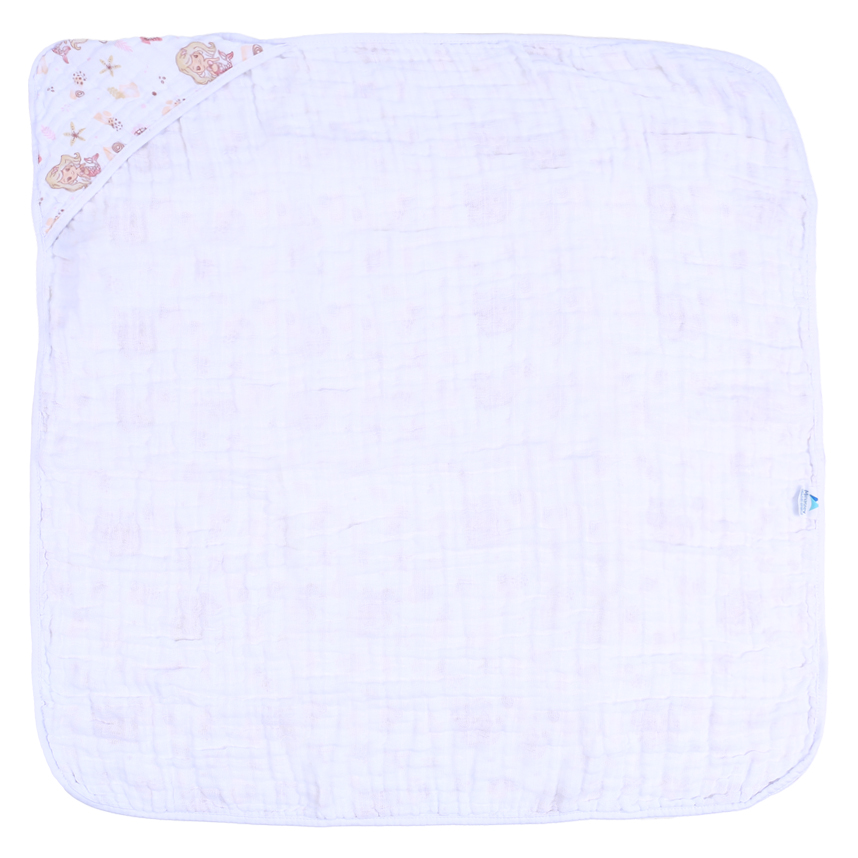 Toalha Soft Com Capuz Cia Do Neném Estampa Sereia