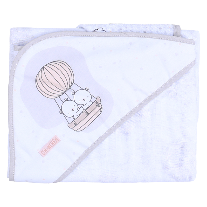 Toalha Felpa Com Capuz Cia Do Neném Estampa Urso