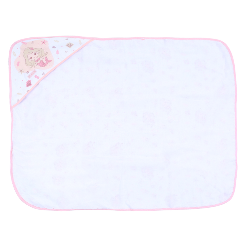 Toalha Felpa Com Capuz Cia Do Neném Estampa Sereia