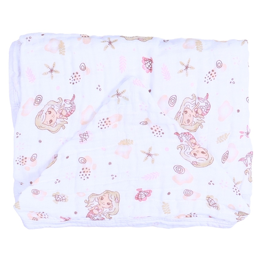 Toalhão Soft Com Capuz Cia Do Neném Estampa Sereia