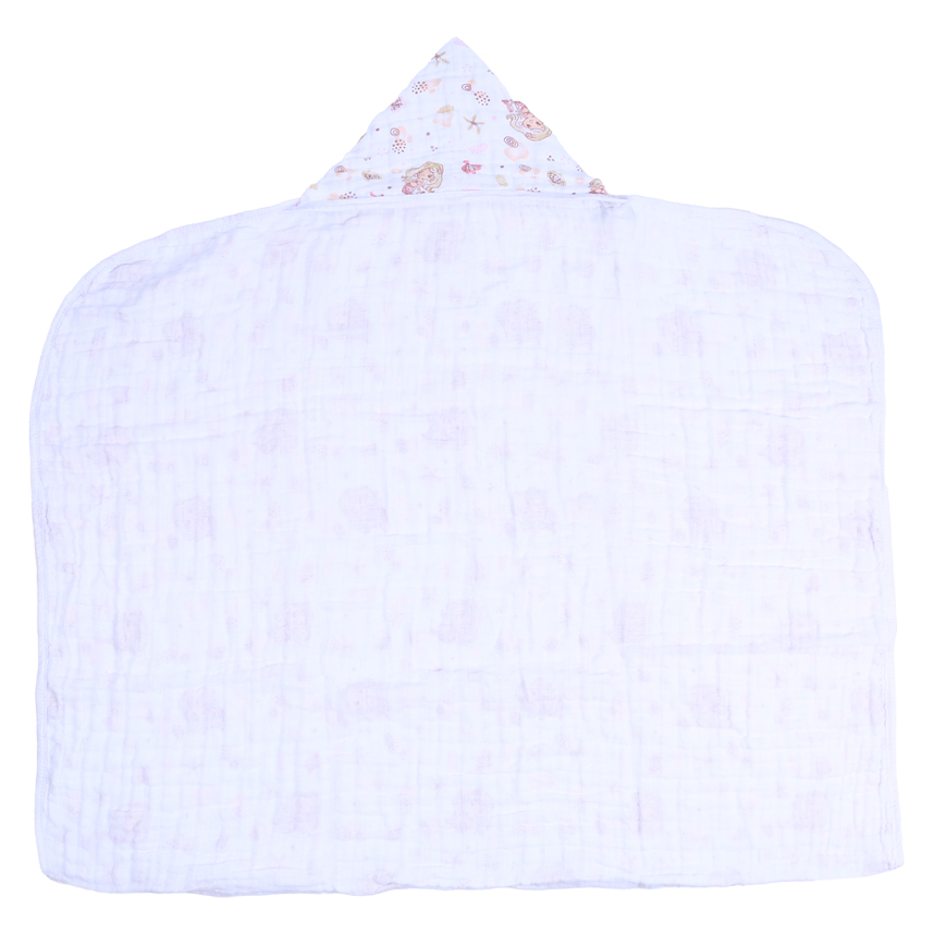 Toalhão Soft Com Capuz Cia Do Neném Estampa Sereia