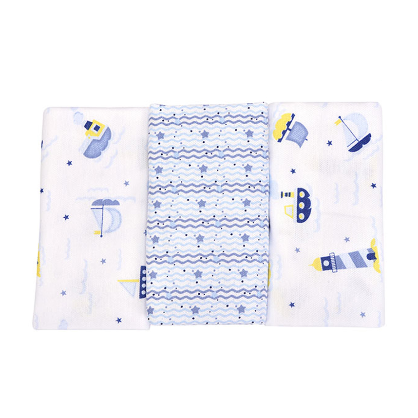 Kit Cueiro Cia Do Neném Estampa Barco 3 Peças