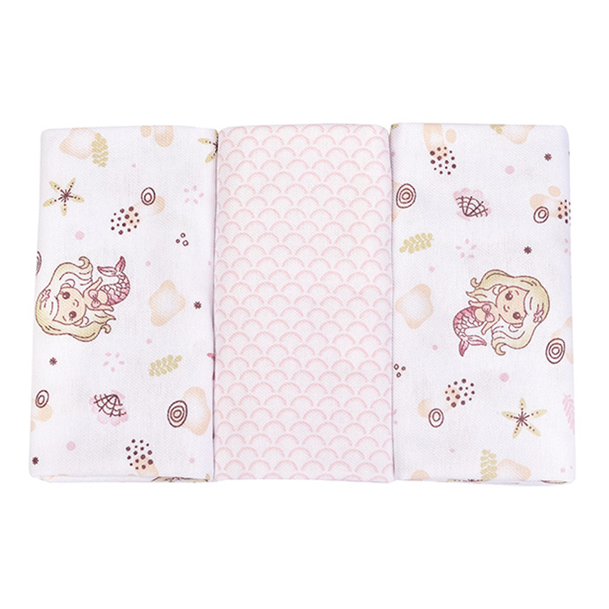 Kit Cueiro Cia Do Neném Estampa Sereia 3 Peças