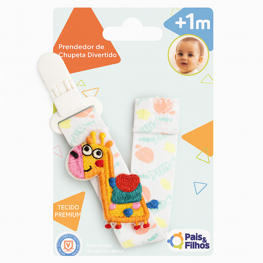 Prendedor De Chupeta Pais E Filhos Menino Divertido