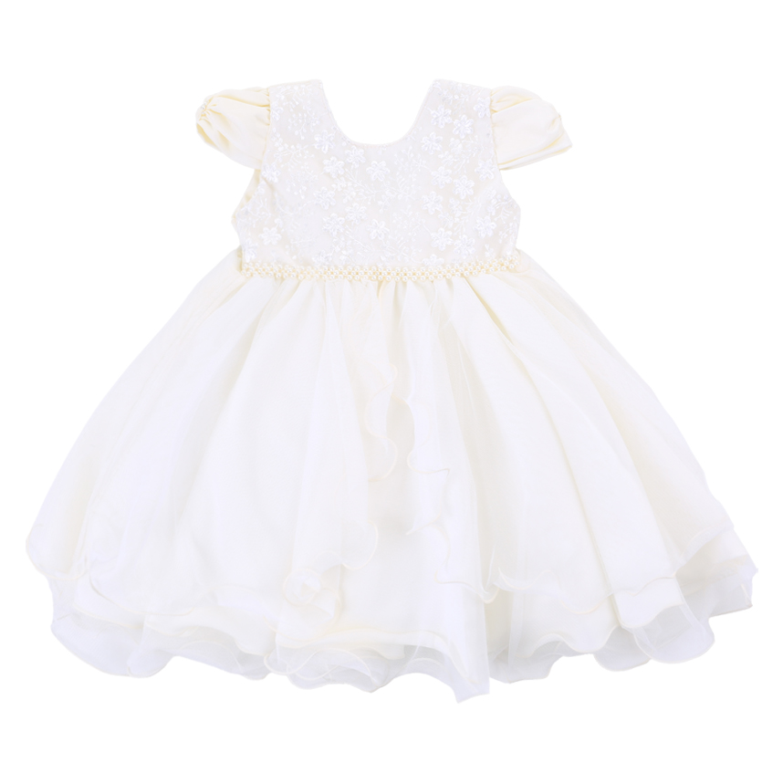 Vestido Infantil Nelu Bordado Flores Saia Com Babados