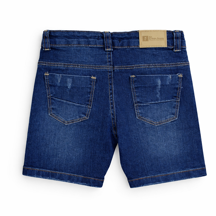 Bermuda Jeans Infantil Faos Used Com Botão E Bolso Frontal