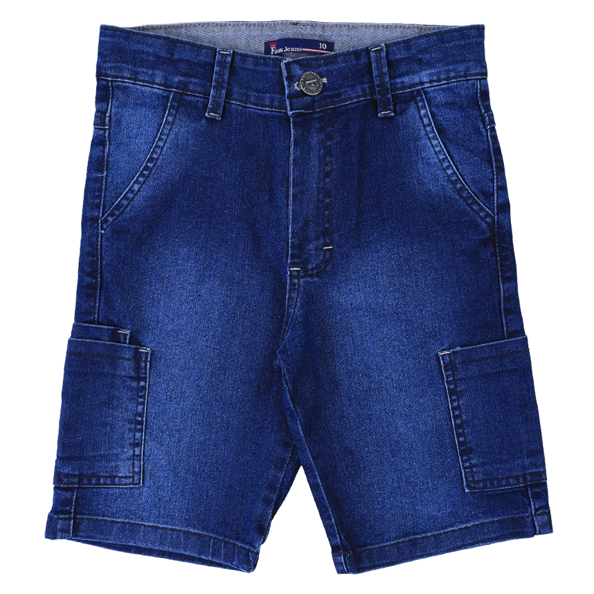 Bermuda Jeans Juvenil Faos Used Com Bolso Cargo
