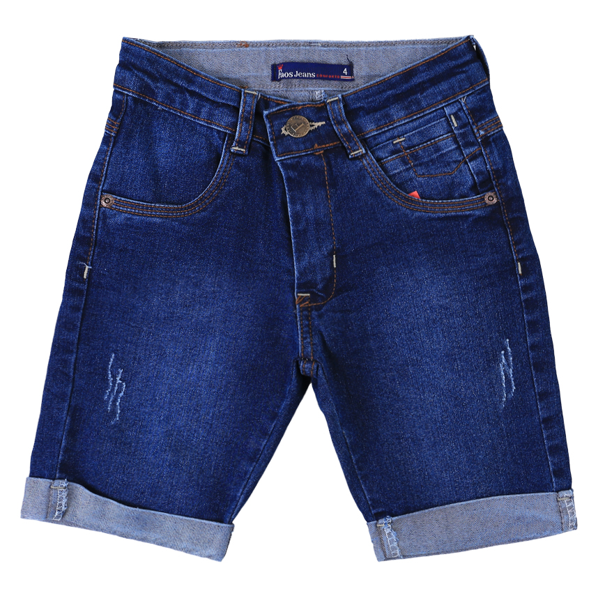 Bermuda Jeans Infantil Faos Used Com Puídos
