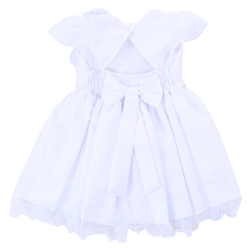 Vestido Infantil Planeta Rosa Aplicação Laço Tule
