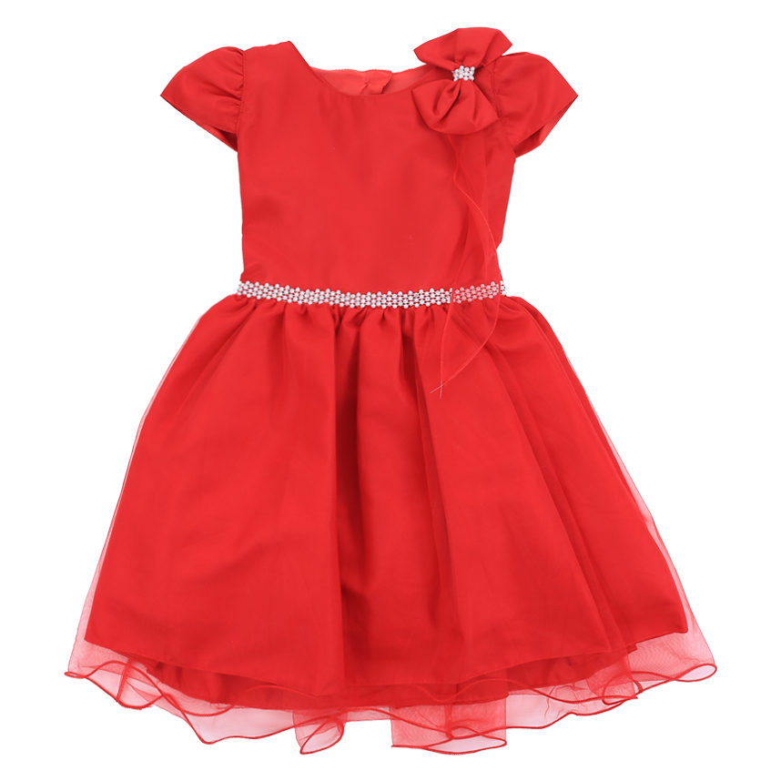 Vestido Infantil Planeta Rosa Aplicação Laço Tule