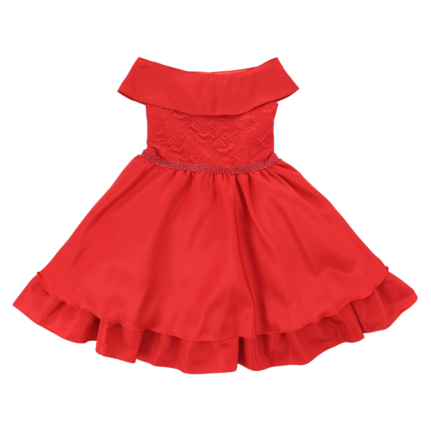 Vestido Infantil Planeta Rosa Pala Rendada Saia Babados