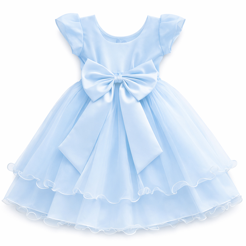 Vestido Infantil D-Luxe Manga Curta Aplique Borboleta Vestido Infantil D-Luxe Manga Curta Aplique Borboleta