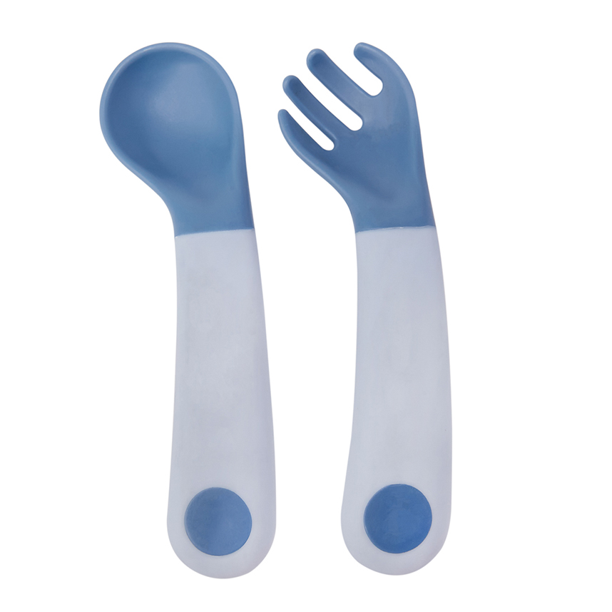 Kit Talheres Infantil Buba De Treinamento Azul