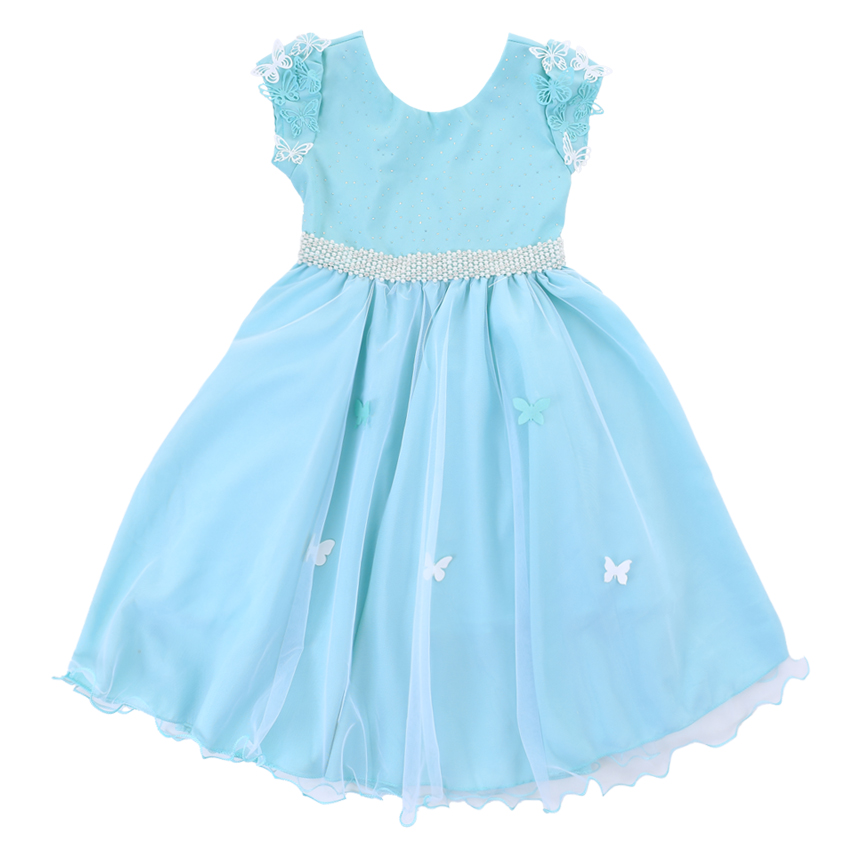 Vestido Infantil D-Luxe  Aplique Strass E Cinto Pérola