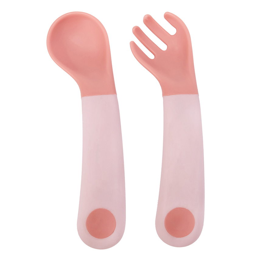 Kit Talheres Infantil Buba De Treinamento Rosa