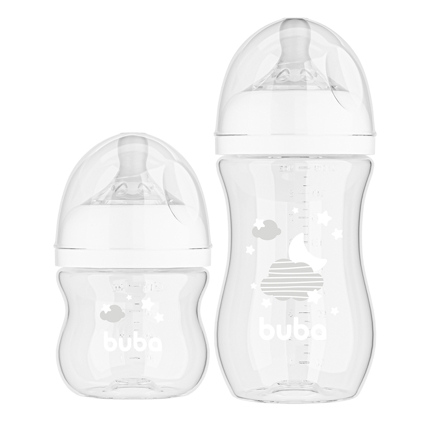 Kit Mamadeira Buba Easy Flow Anticólica Nuvem Branco