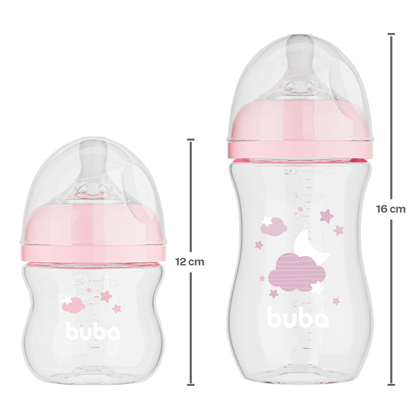 Kit Mamadeira Buba Easy Flow Anticólica Nuvem Rosa Kit Mamadeira Buba Easy Flow Anticólica Nuvem Rosa