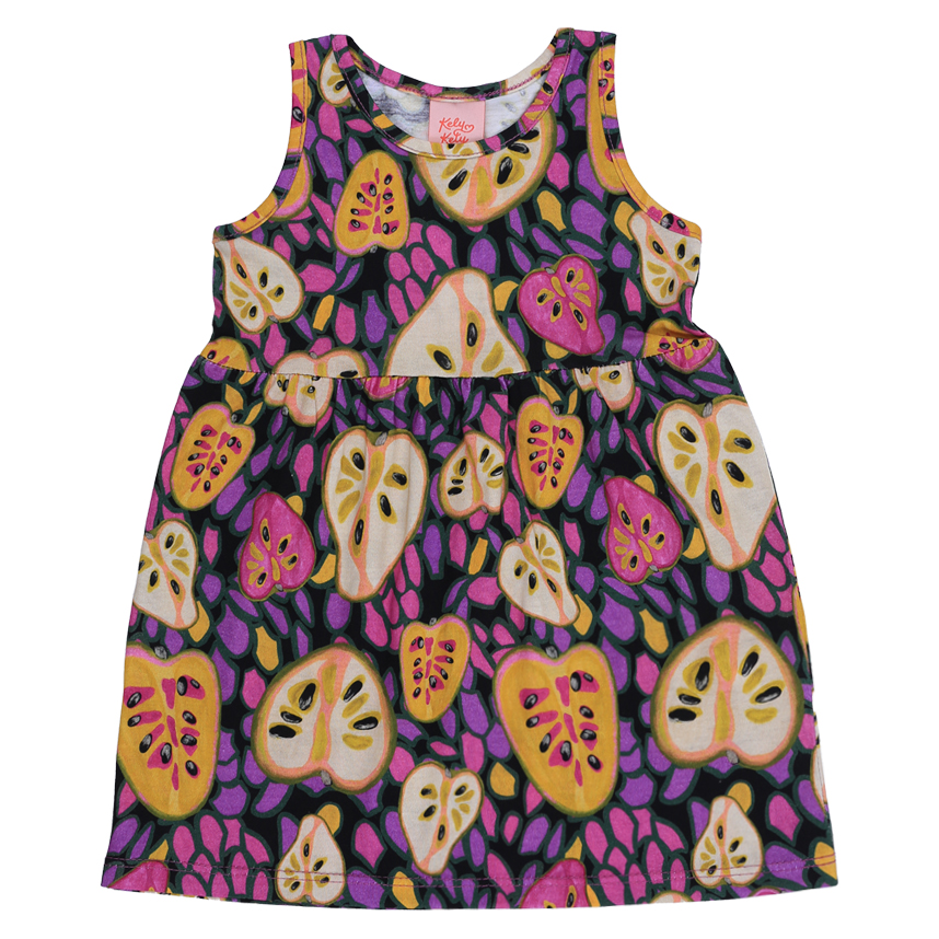 Vestido Infantil Kely Kety Cavado Meia Malha Estampado