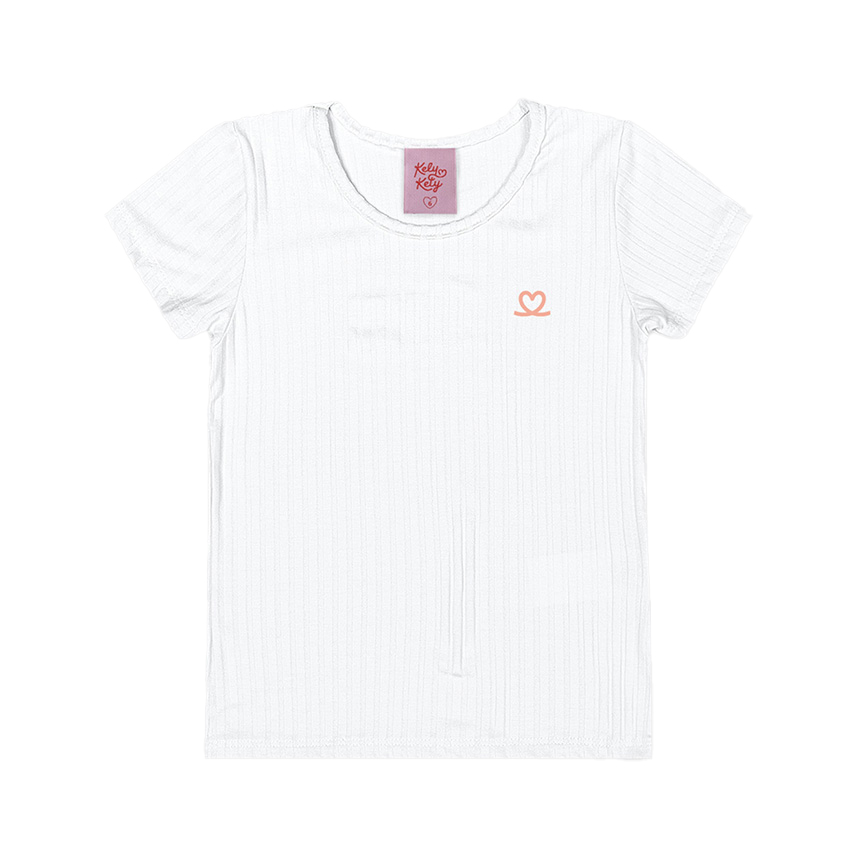 Blusa Infantil Kelly Kety Ribana Canelada Lisa