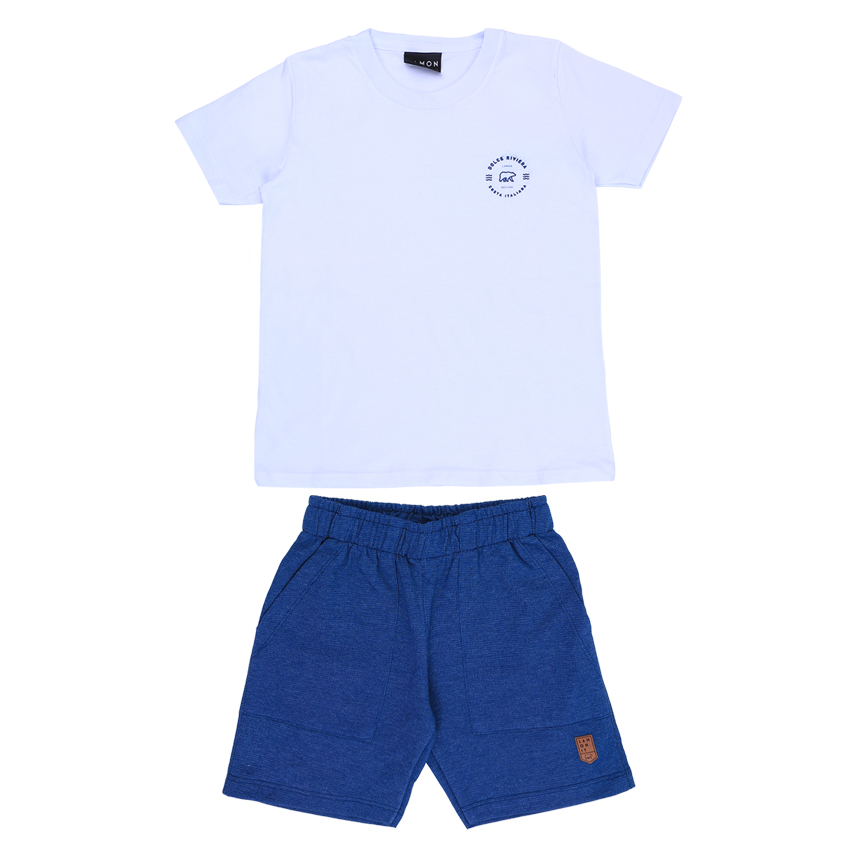 Conjunto Infantil Lamon Camiseta E Bermuda Moletom
