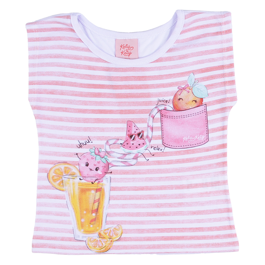 Conjunto Infantil Kelly Kety Blusa Listrada E Short