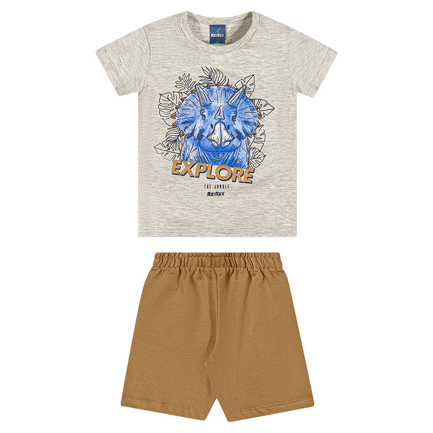 Conjunto Infantil Reirex Camiseta Manga Curta E Bermuda