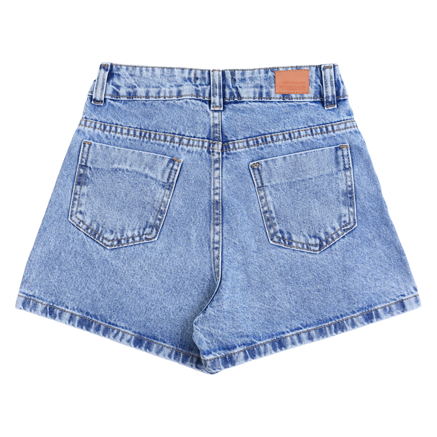 Short Jeans Juvenil Garota Lua Detalhe Aplique Strass
