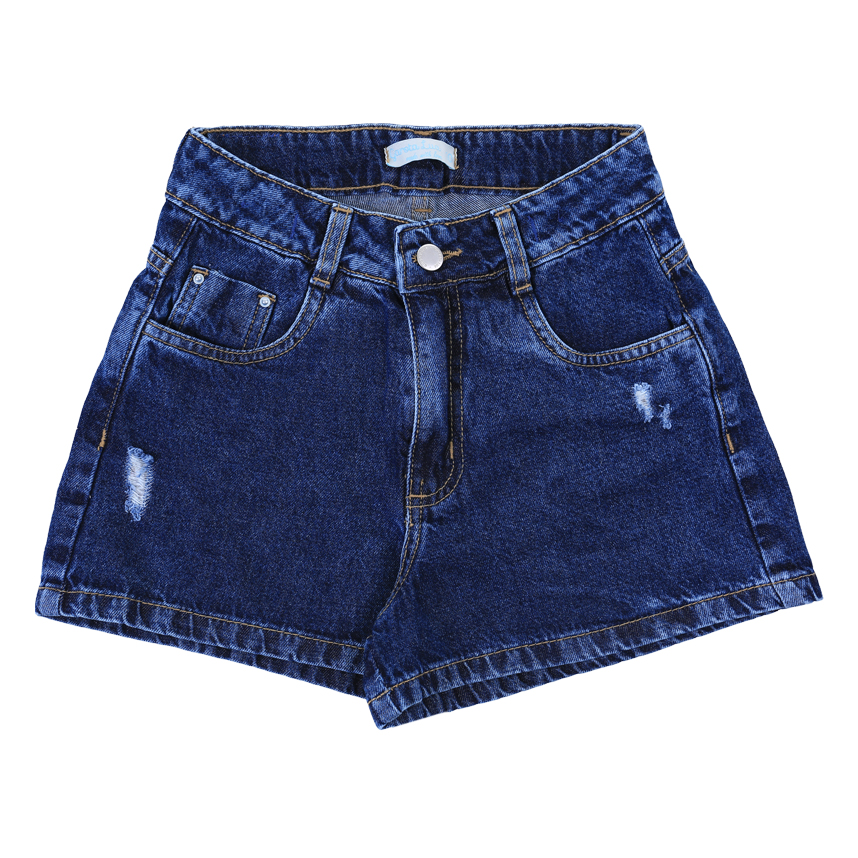 Short Jeans Juvenil Garota Lua Detalhe Rasgos Lateral
