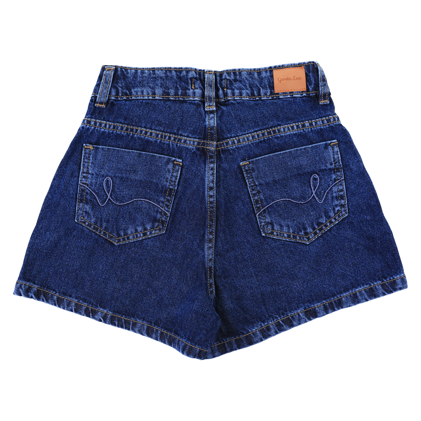 Short Jeans Juvenil Garota Lua Detalhe Rasgos Lateral