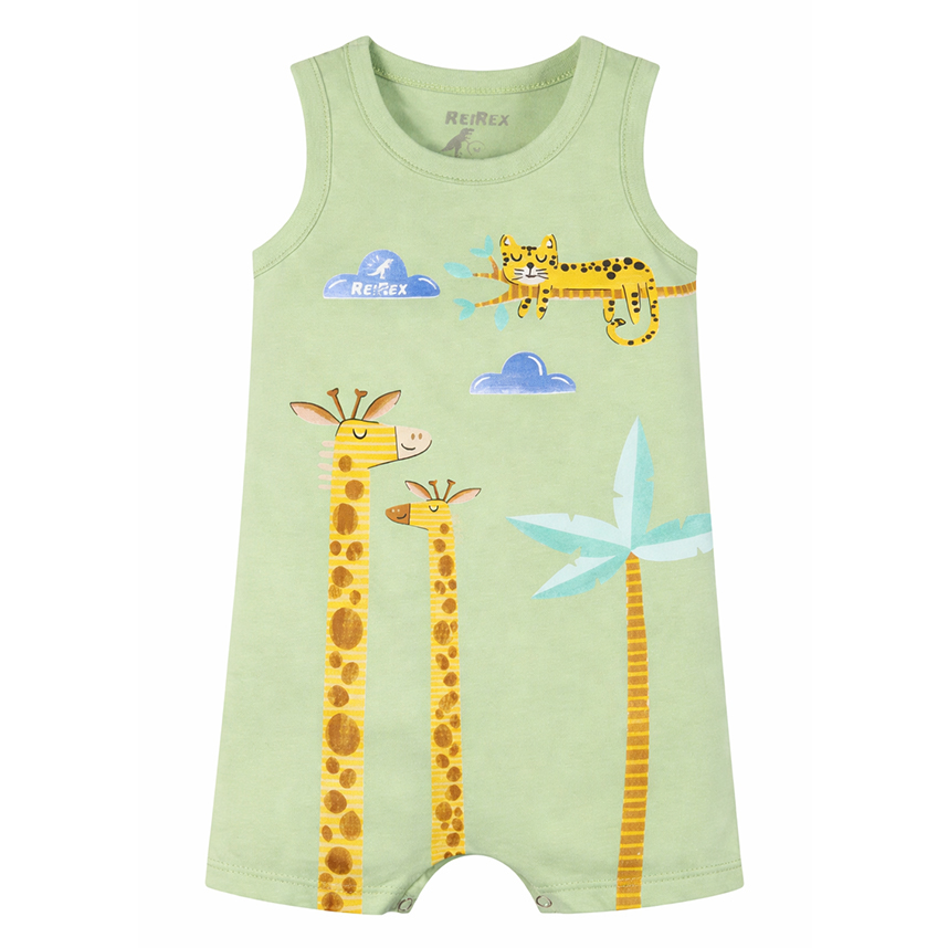 Macacão Curto Bebê Reirex Regata Em Meia Malha