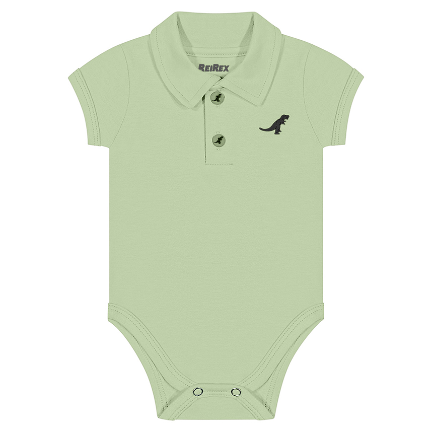 Body Bebê Reirex Gola Polo Básico Em Cotton