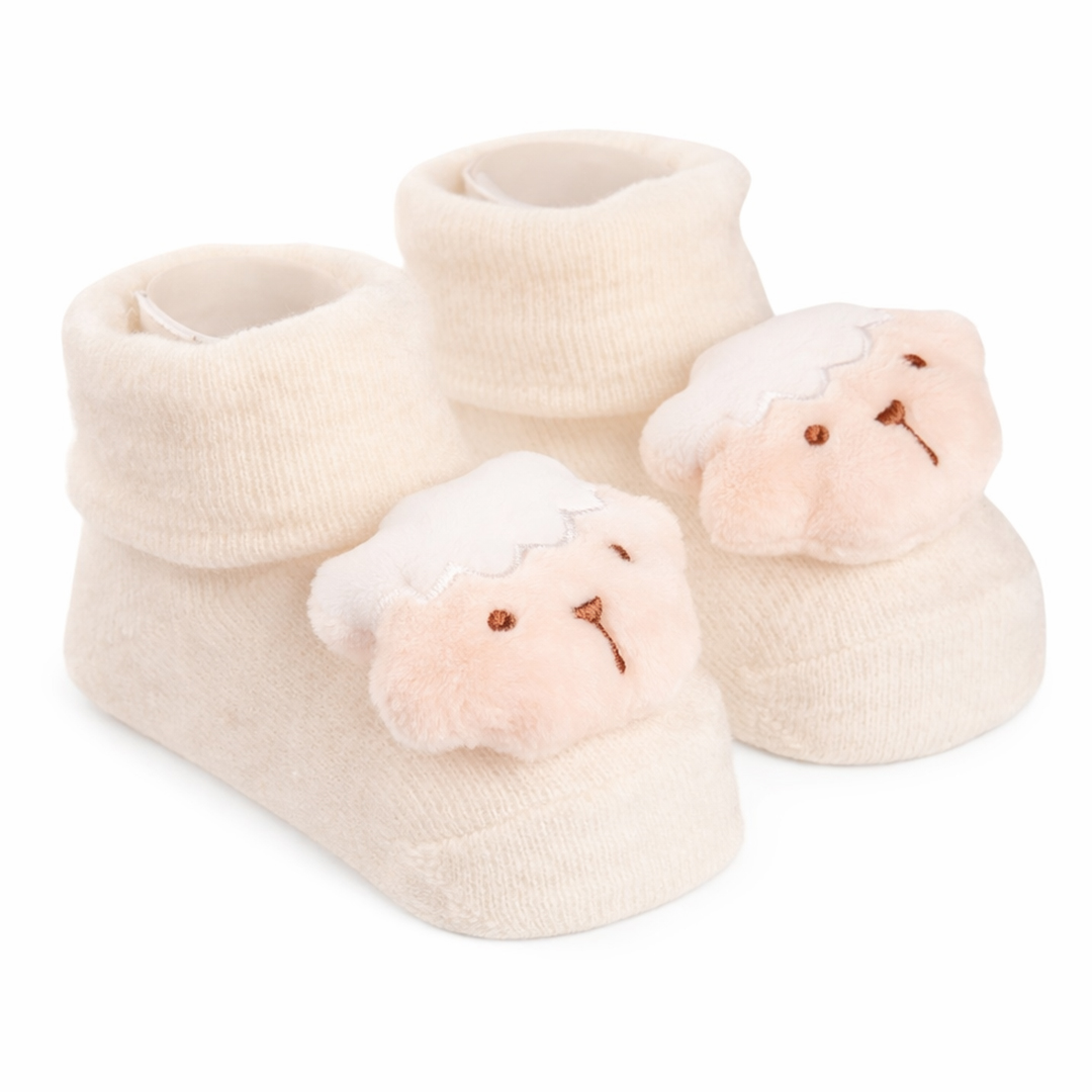 Meia Bebê Pimpolho Unissex Bichinho Com Chocalho