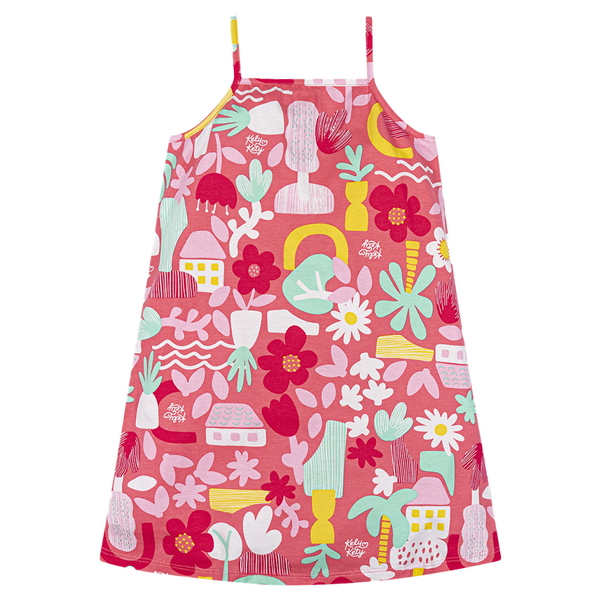 Vestido Infantil Kely Kety Alcinha Meia Malha Estampado
