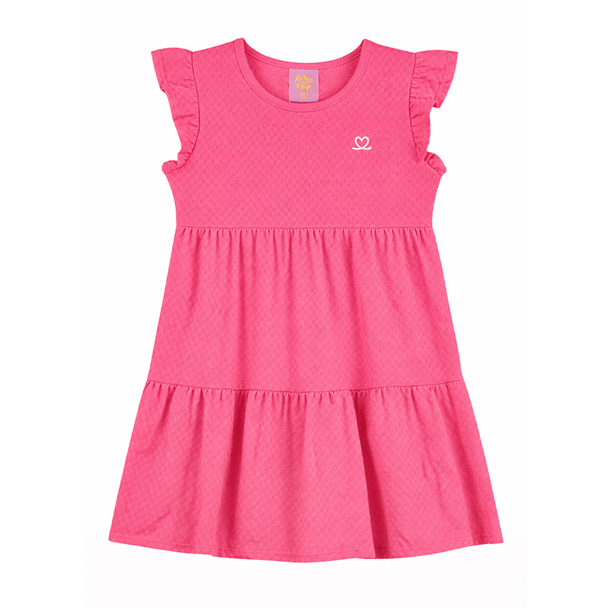Vestido Infantil Kely Kety Malha Trabalhada Quadriculada