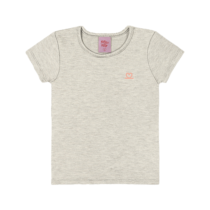 Blusa Infantil Kely Kety Manga Curta Em Cotton